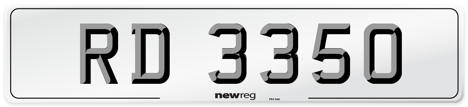 RD 3350 Number Plate from New Reg
